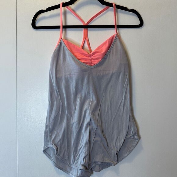LULULEMON Roll Out Tank Silver Fox Grapefruit Women’s Size 4 - Picture 4 of 6